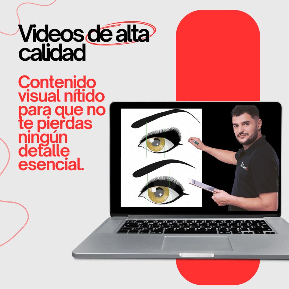 Vista del contenido en vídeo del curso online de extensiones de pestañas de Pestañate