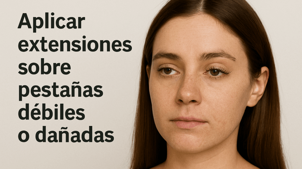 Extensiones sobre pestañas débiles